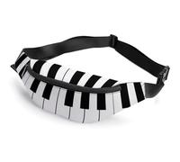 Qjjinxior Sac banane, sac banane réglable pour course à pied, marche, randonnée, Touches de piano musicale, 36*15cm