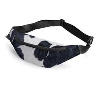 Qjjinxior Sac banane, taekwondo, arts martiaux, sac banane réglable pour course à pied, marche, randonnée, Cuir de vache noir., 36*15cm