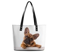 Qjjinxior Sac fourre-tout pour femme, raie manta et poisson, sac à bandoulière pour le travail, le quotidien, les voyages, Bouledogue français Patte et Chien, 29*34*14cm