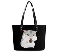 Qjjinxior Sac fourre-tout pour femme, sac à main hippopotame mignon, sac à bandoulière pour le travail, le quotidien, les voyages, Hamster., 29*34*14cm