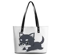 Qjjinxior Sac fourre-tout pour femme, sac à main volcanique craquelé de lave pour femme, sac à bandoulière pour le travail, le quotidien, les voyages, Chihuahua mignon, 29*34*14cm