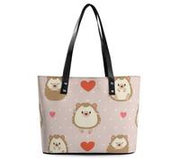 Qjjinxior Sac fourre-tout pour femme, sac à main volcanique craquelé de lave pour femme, sac à bandoulière pour le travail, le quotidien, les voyages, Adorable hérisson., 29*34*14cm
