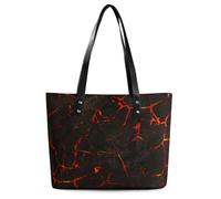 Qjjinxior Sac fourre-tout pour femme, sac à main volcanique craquelé de lave pour femme, sac à bandoulière pour le travail, le quotidien, les voyages, Fissure de lave volcanique, 29*34*14cm