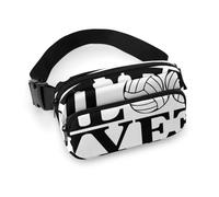 Qjjinxior Shiba Lnu Knock Sac banane réglable pour course à pied, marche, randonnée, I Love Volleyball, 20x13cm
