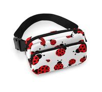 Qjjinxior Shiba Lnu Knock Sac banane réglable pour course à pied, marche, randonnée, Motif coccinelles infini moucheté., 20x13cm
