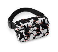 Qjjinxior Shiba Lnu Knock Sac banane réglable pour course à pied, marche, randonnée, Pingouin mignon., 20x13cm