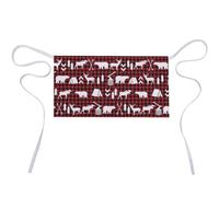 Qjjinxior Tablier court avec 3 poches Motif feuilles de citrouille d'automne, Plaid Buffalo Woodland Christmas, 30x60cm