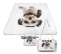 Qjjinxior Tapis de pique-nique, couverture de pique-nique carrée Yorkshire Terrier, tapis d'extérieur, 148 cm x 148 cm