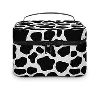 Qjjinxior Trousse à cosmétiques, adorable petit paresseux, trousse de toilette de voyage en cuir pour femme, Motif vache au lait, 25x18x15cm