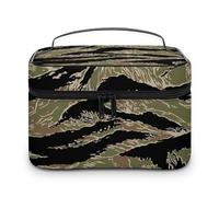 Qjjinxior Trousse à cosmétiques, adorable petit paresseux, trousse de toilette de voyage en cuir pour femme, Tiger Stripe Camo, 25x18x15cm