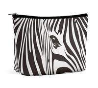 Qjjinxior Trousse à cosmétiques, trousse de maquillage colorée libellule, trousse de toilette portable avec fermeture éclair pour un usage quotidien, voyage, Rayures zébrées, Taille unique