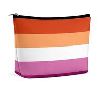 Qjjinxior Trousse à cosmétiques, trousse de maquillage mauvais yeux, trousse de toilette portable avec fermeture éclair pour un usage quotidien, voyage, Drapeau Lesbian Pride, Taille unique