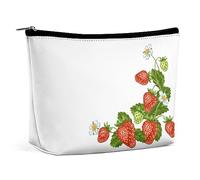 Qjjinxior Trousse à cosmétiques, trousse de maquillage mauvais yeux, trousse de toilette portable avec fermeture éclair pour un usage quotidien, voyage, fraise, Taille unique