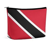 Qjjinxior Trousse à cosmétiques, trousse de maquillage mauvais yeux, trousse de toilette portable avec fermeture éclair pour un usage quotidien, voyage, Drapeau Trinidad et Tobago, Taille unique