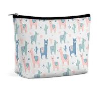 Qjjinxior Trousse à cosmétiques, trousse de maquillage mauvais yeux, trousse de toilette portable avec fermeture éclair pour un usage quotidien, voyage, Cactus d'alpaga, Taille unique