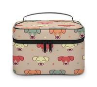 Qjjinxior Trousse à cosmétiques, trousse de toilette de voyage en cuir avec constellations phosphorescentes de minuit pour femme, Mignon Jack Russel Terrier, 25x18x15cm