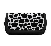 Qjjinxior Trousse à crayons double couche, joli bouledogue français, sac de papeterie utilisé comme trousse à crayons, Motif vache au lait, Taille unique, Trousse à crayons