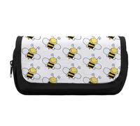 Qjjinxior Trousse à crayons double couche, motif chien Golden Retriever, sac de papeterie utilisé comme trousse à crayons, Petite abeille., Taille unique, Trousse à crayons