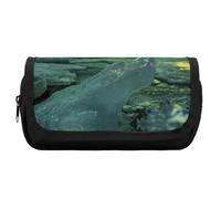 Qjjinxior Trousse à crayons double couche, rayures noires et blanches. Sac de papeterie utilisé comme trousse à crayons, Belles lumières du Nord., Taille unique, Trousse à crayons