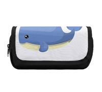 Qjjinxior Trousse à crayons double couche, rayures rouges et crème. Sac de papeterie utilisé comme trousse à crayons, Phare baleine de dessin animé, Taille unique, Trousse à crayons