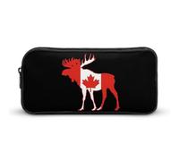 Qjjinxior Trousse à crayons, motif tête de mort fleurie, sac de papeterie, sac de voyage d'affaires ou petite boîte à outils, trousse de maquillage pour filles, Cerf du Canada, 22*12*5cm, Trousse à