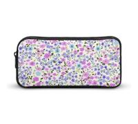 Qjjinxior Trousse à crayons, trousse de papeterie motif zébré noir, sac de voyage d'affaires ou petite boîte à outils, trousse de maquillage pour filles, Fleurs roses et violettes., 22*12*5cm, Trousse