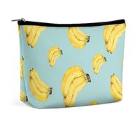 Qjjinxior Trousse de maquillage à motif fraise, trousse de toilette portable avec fermeture éclair pour un usage quotidien, voyage, Bananes de dessin animé., Taille unique