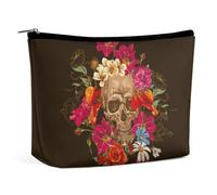 Qjjinxior Trousse de maquillage hérisson, trousse de toilette portable avec fermeture éclair pour un usage quotidien, voyage, Day of the Dead, Taille unique