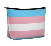 Qjjinxior Trousse de maquillage hérisson, trousse de toilette portable avec fermeture éclair pour un usage quotidien, voyage, Drapeau transgenre, Taille unique