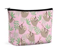 Qjjinxior Trousse de maquillage Shiba Inu, trousse de toilette portable avec fermeture éclair pour un usage quotidien, voyage, Paresseux mignon., Taille unique