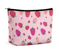 Qjjinxior Trousse de toilette portable avec fermeture éclair pour un usage quotidien, voyage, Motif fraise., Taille unique