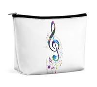 Qjjinxior Trousse de toilette portable avec fermeture éclair pour un usage quotidien, voyage, Notes de musique colorées., Taille unique