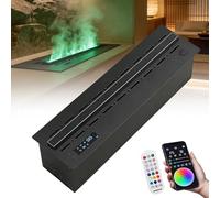 QJJML Insert de cheminée électrique à Vapeur d'eau, cheminée encastrable à Flammes simulées 3D avec 9 Couleurs Unies, télécommande et contrôle Via Application, sans Fonction Chauffage 120cm/47.2in