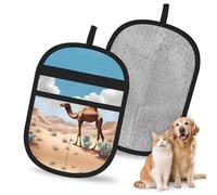 QJKFDHG CamelDesertDawn Gants d'épilation électrostatiques pour animaux domestiques, brosse magique réutilisable pour poils de chien et chat | Éliminateur de poils pour canapé, tapis, siège de voiture