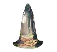 QJKFDHG Cape à capuche, longue cape transformable avec nuages tranquilles | Une seule couche sur n'importe quelle tenue pour créer des looks de magicien, de vampire, de princesse ou médiéval ; nœud