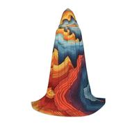 QJKFDHG Cape à capuche, motif psychédélique, longue cape transformable | Une seule couche sur n'importe quelle tenue pour créer des looks de magicien, de vampire, de princesse ou médiéval ; nœud