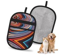 QJKFDHG ColorSwirlDesign Gants d'épilation électrostatiques pour animaux domestiques, brosse magique réutilisable pour poils de chien et chat | Élimine les poils pour canapé, tapis, siège de voiture