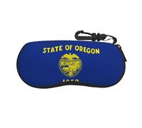 QJKFDHG Étui à lunettes double face en néoprène imprimé sur mesure avec drapeau de l'État de l'Oregon - Pochette à lunettes ultra légère et fine, support de lunettes de soleil de voyage pour adultes