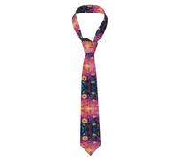 QJKFDHG GiftLadenChristmas Cravates à motif de Noël pour mariage, affaires, tenue formelle - Cravates classiques en polyester, cadeau pour lui, 10 fleurs de jardin, One Size