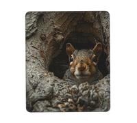 QJKFDHG Tapis de souris avec repose-poignet Motif écureuil serviteur - Tapis de bureau et de jeu personnalisé unique pour un confort et un style améliorés