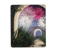 QJKFDHG Tapis de souris avec repose-poignet motif feux d'artifice à l'intérieur de l'arche - Tapis de souris personnalisé unique pour jeu et bureau pour plus de confort et de style