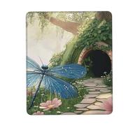 QJKFDHG Tapis de souris avec repose-poignet Motif libellules au pays des bonbons - Tapis de bureau et de jeu personnalisé unique pour un confort et un style améliorés