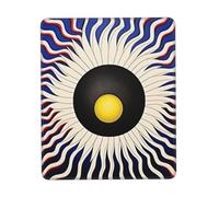 QJKFDHG Tapis de souris avec repose-poignet - Motif yeux mécaniques blancs lumineux - Tapis de bureau et de jeu personnalisé pour un confort et un style améliorés