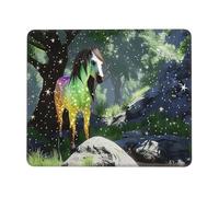 QJKFDHG Tapis de souris imprimé Le cheval dans les contes de fées avec base antidérapante, sous-main étendu pour bureau et jeux, base en caoutchouc de 3 mm, lavable en machine, parfait pour ordinateur