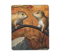 QJKFDHG Tapis de souris motif écureuil heureux couple avec repose-poignet - Tapis de bureau unique personnalisé pour jeu et bureau pour un confort et un style améliorés