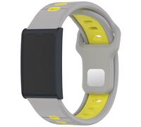 QJONSIU Bracelet Compatible avec Amazfit Active 2 Square, Respirant Bicolore Bracelet en Silicone Souple-Gris/Jaune