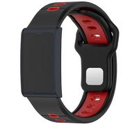 QJONSIU Bracelet Compatible avec Amazfit Balance 2, Respirant Bicolore Bracelet en Silicone Souple-Noir/Rouge