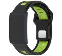 QJONSIU Bracelet Compatible avec Amazfit Helio Strap, Respirant Bicolore Bracelet en Silicone Souple-Noir/Vert