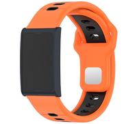 QJONSIU Bracelet Compatible avec Amazfit Helio Strap, Respirant Bicolore Bracelet en Silicone Souple-Orange