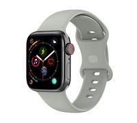 QJONSIU Bracelet Compatible avec Apple Watch SE 3 40mm, Respirant Bracelet en Silicone Souple, Respectueux de la Peau-Gris